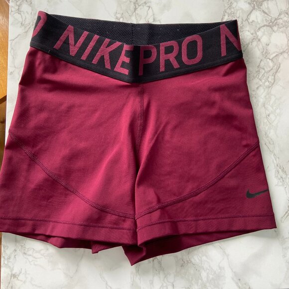 Burgundy Nike Pro shorts - Picture 1 of 2